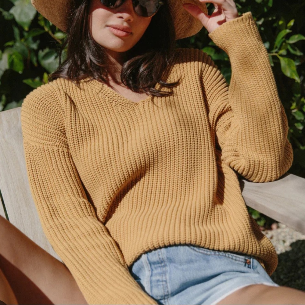 Jenni Kayne Mustard Cabin Sweater - Size M